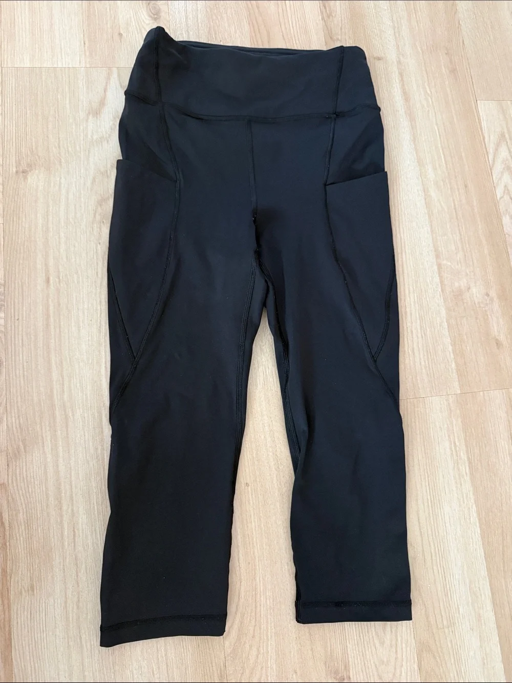 lululemon athletica Black High-Rise Capri Leggings with Side Pockets